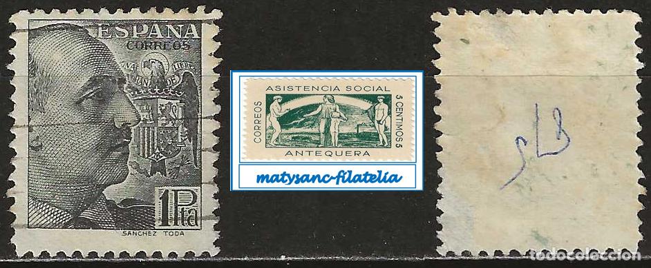 Sellos: ESPA&Ntilde;A 1939. EDIFIL 874. VALOR DE 1 P &rdquo;GENERAL FRANCO&rdquo;. USADO.