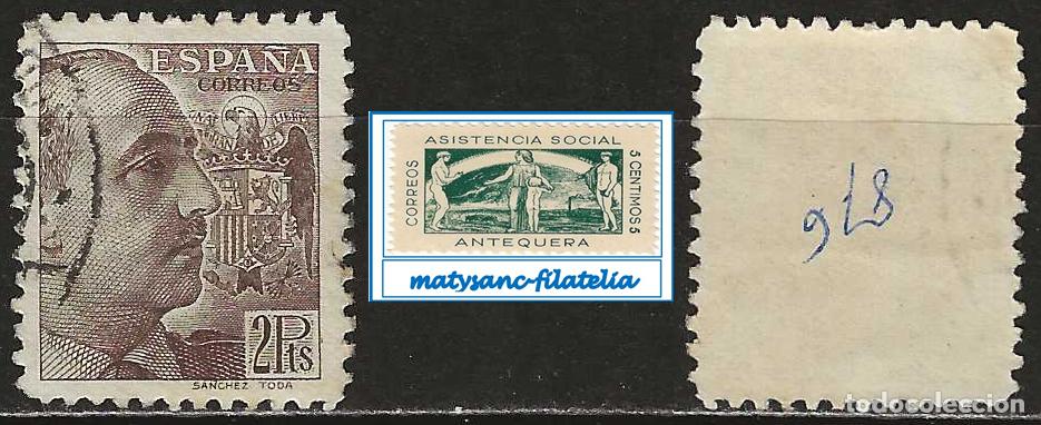 Sellos: ESPA&Ntilde;A 1939. EDIFIL 876. VALOR DE 2 P &rdquo;GENERAL FRANCO&rdquo;. USADO.