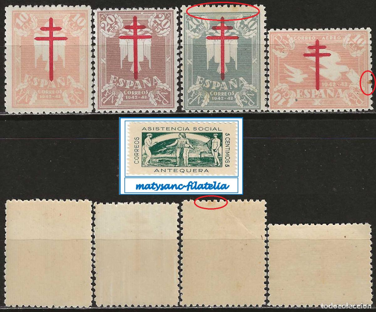 Sellos: ESPA&Ntilde;A 1942. EDIFIL 957/960. SERIE COMPLETA &rdquo;PRO TUBERCULOSOS&rdquo;. VER DESCRIPCI&Oacute;N.