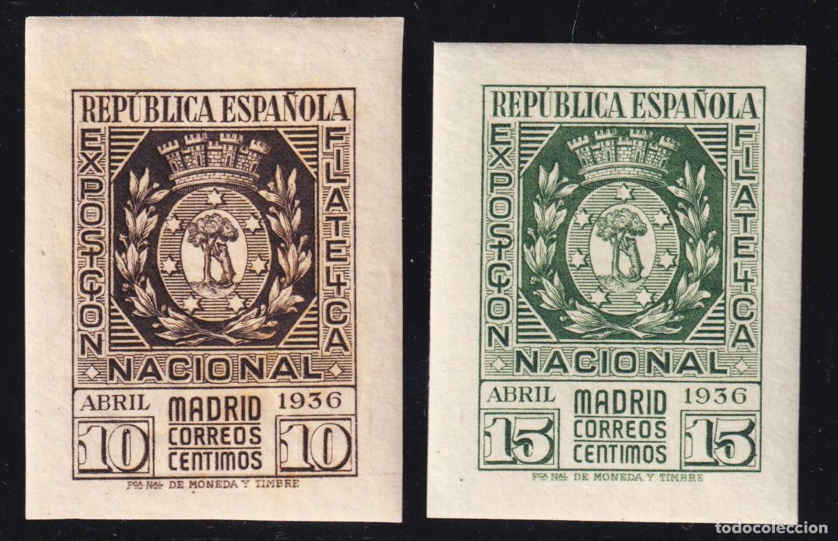 Sellos: ESPA&Ntilde;A EXPOSICION FILATELICA DE MADRID * 727/738 A&Ntilde;O 1936 - MH