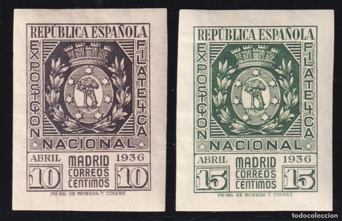 Sellos: ESPA&Ntilde;A EXPOSICION FILATELICA DE MADRID * 727/738 A&Ntilde;O 1936 - MH