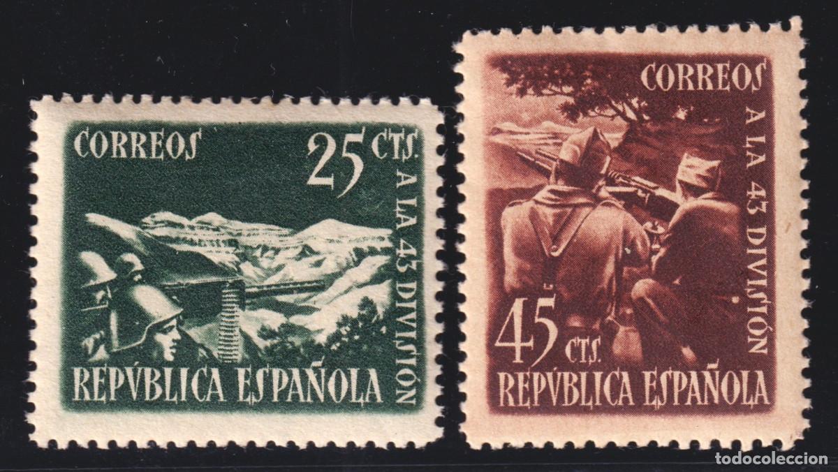 Sellos: ESPA&Ntilde;A - HOMENAJE 43 DIVISION * 787/788 - A&Ntilde;O 1938 - MH