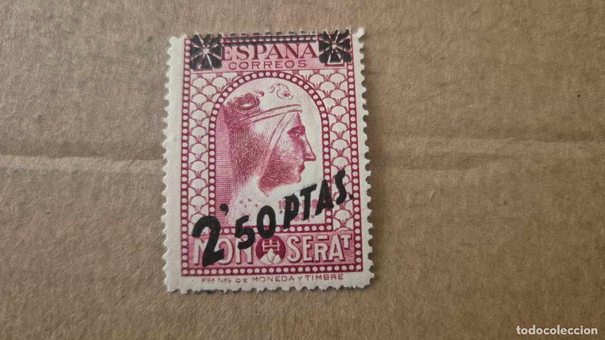 Sellos: LOTE SELLOS ESPA&Ntilde;A 1938 CENTENARIO MONTSERRAT SOBRECARGADO 2,50 + 25C. ROJO