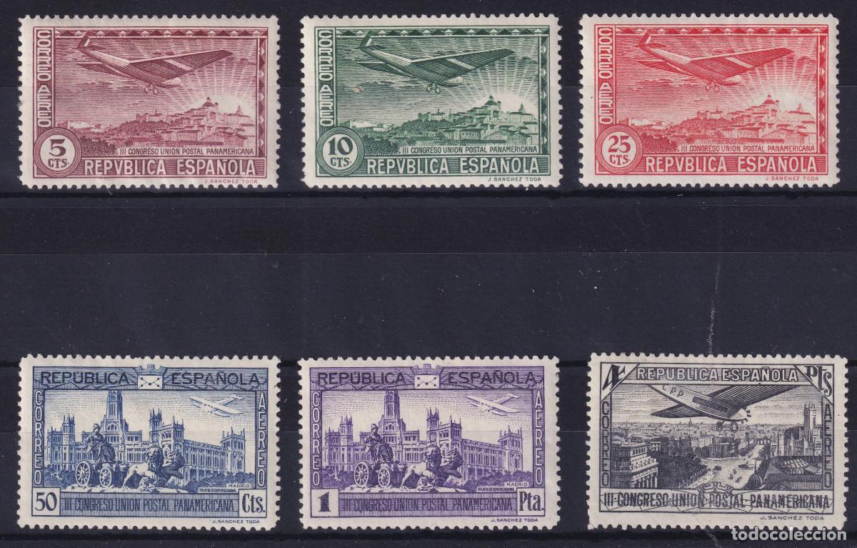 Sellos: ESPA&Ntilde;A UNION POSTAL PANAMERICANA ** 614/619 - A&Ntilde;O 1931 - LUJO - MNH