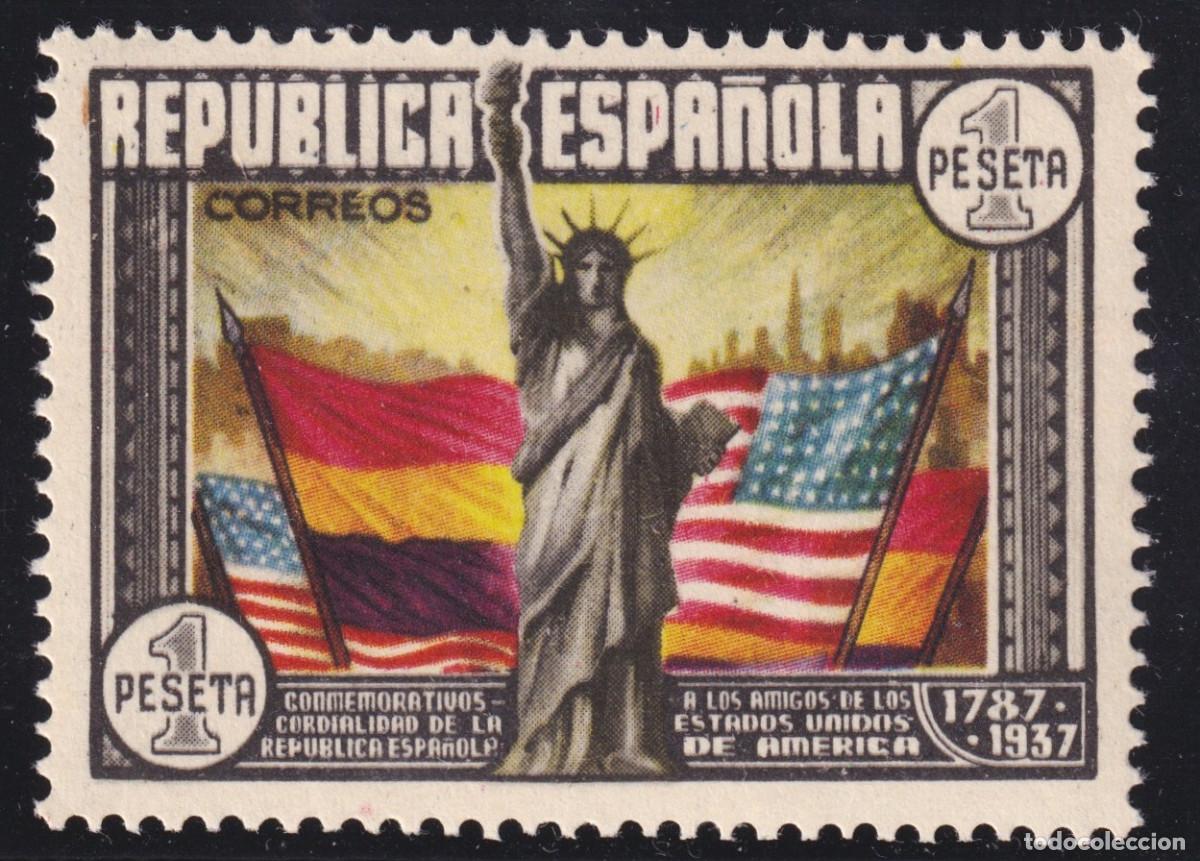 Sellos: ESPA&Ntilde;A - ANIVERSARIO CONSTITUCION EEUU ** 763 - A&Ntilde;O 1938 - LUJO - MNH