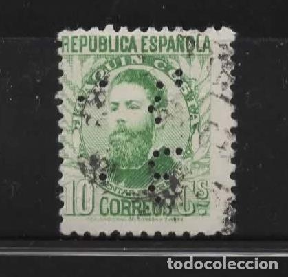Sellos: ESPA&Ntilde;A SEGUNDA REPUBLICA 1930S SELLO PERFORADO PERFIN BERP BANCO ESPA&Ntilde;OL DEL RIO DE LA PLATA