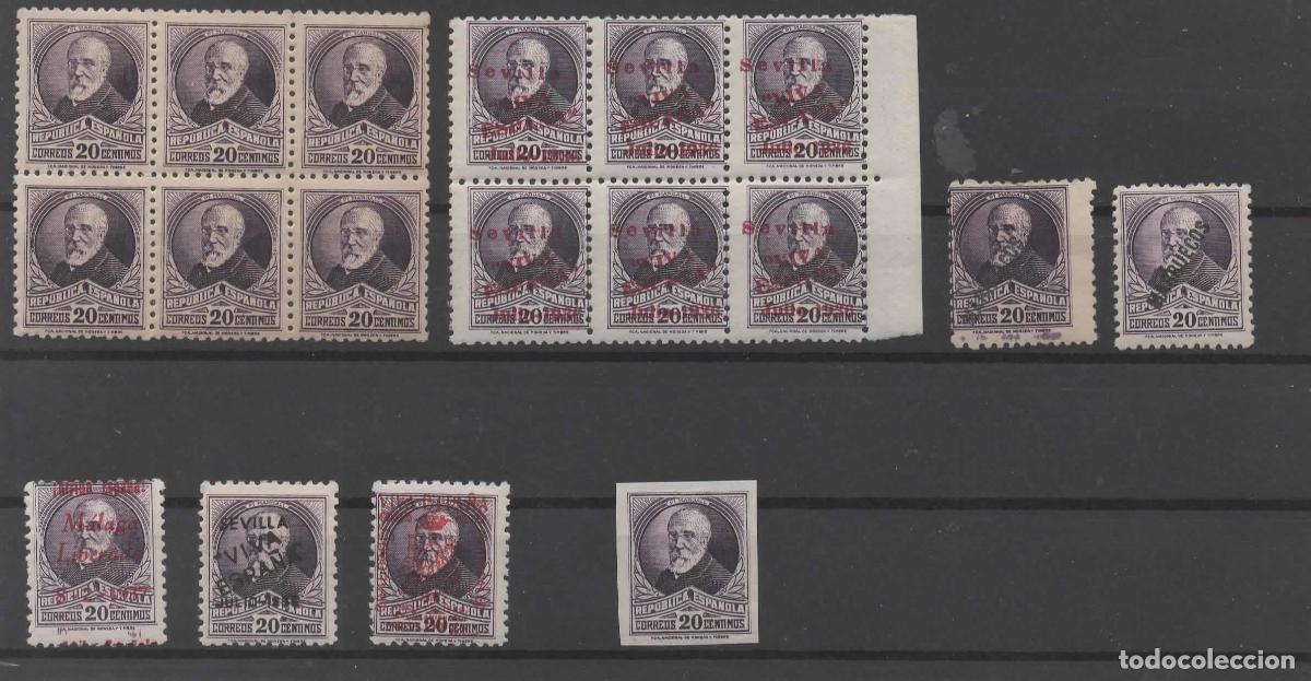 Sellos: SEGUNDA REPUBLICA PI I MARGALL 20 CTS VARIEDADES