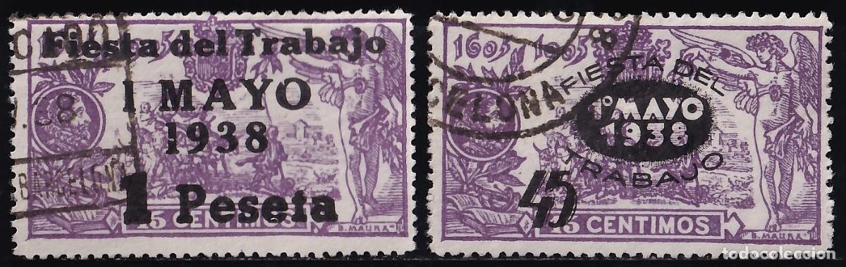 Sellos: ESPA&Ntilde;A, 1938 EDIFIL N&ordm; 761 / 762, Fiesta del Trabajo.