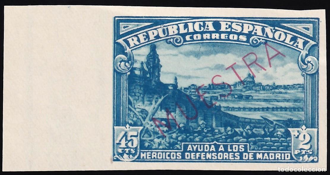 Timbres: ESPA&Ntilde;A, 1938 EDIFIL N&ordm; 757Ms (*), [&laquo;MUESTRA&raquo; en tita rosa SIN DENTAR.]