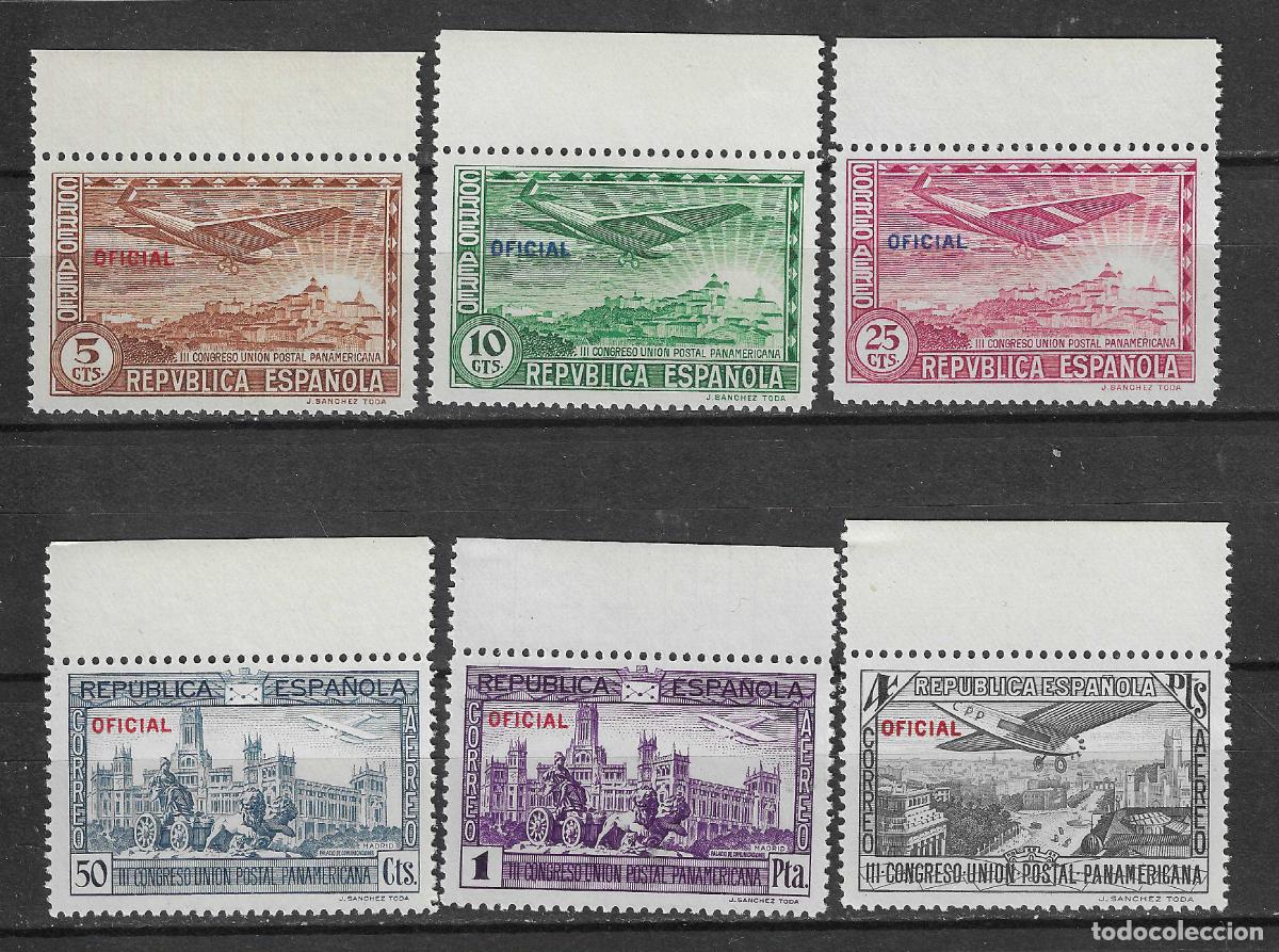 Francobolli: 1931 CONGRESO UPP EDIFIL 630/5** SIN FIJASELLOS BORDE DE HOJA