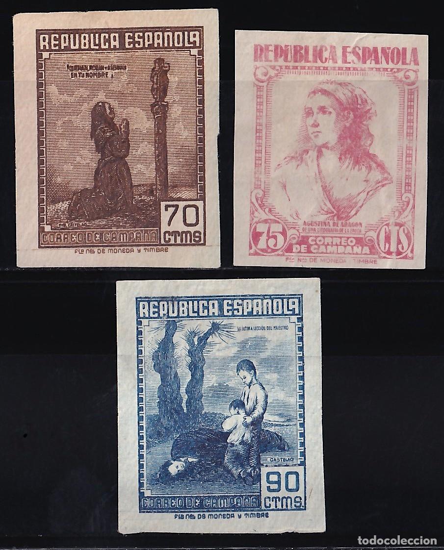 Stamps: ESPA&Ntilde;A, 1939 EDIFIL N&ordm; NE 52s, NE 53s, NE 54s, (*), Correo de Campa&ntilde;a. [NO EXPENDIDOS]