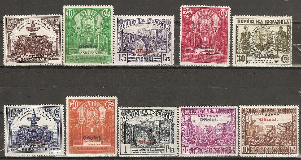 Francobolli: 1931 CONGRESO UPP EDIFIL 620/9** SIN FIJASELLOS