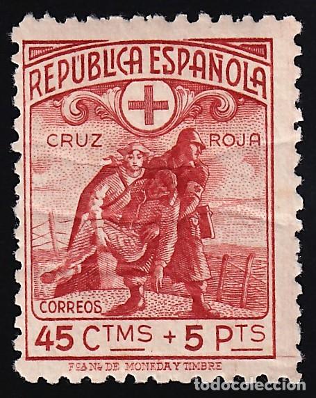 Francobolli: ESPA&Ntilde;A, 1938 EDIFIL N&ordm; 767N /**/, Cruz Roja, [numeraci&oacute;n al reverso A000,000 / MUESTRA.]