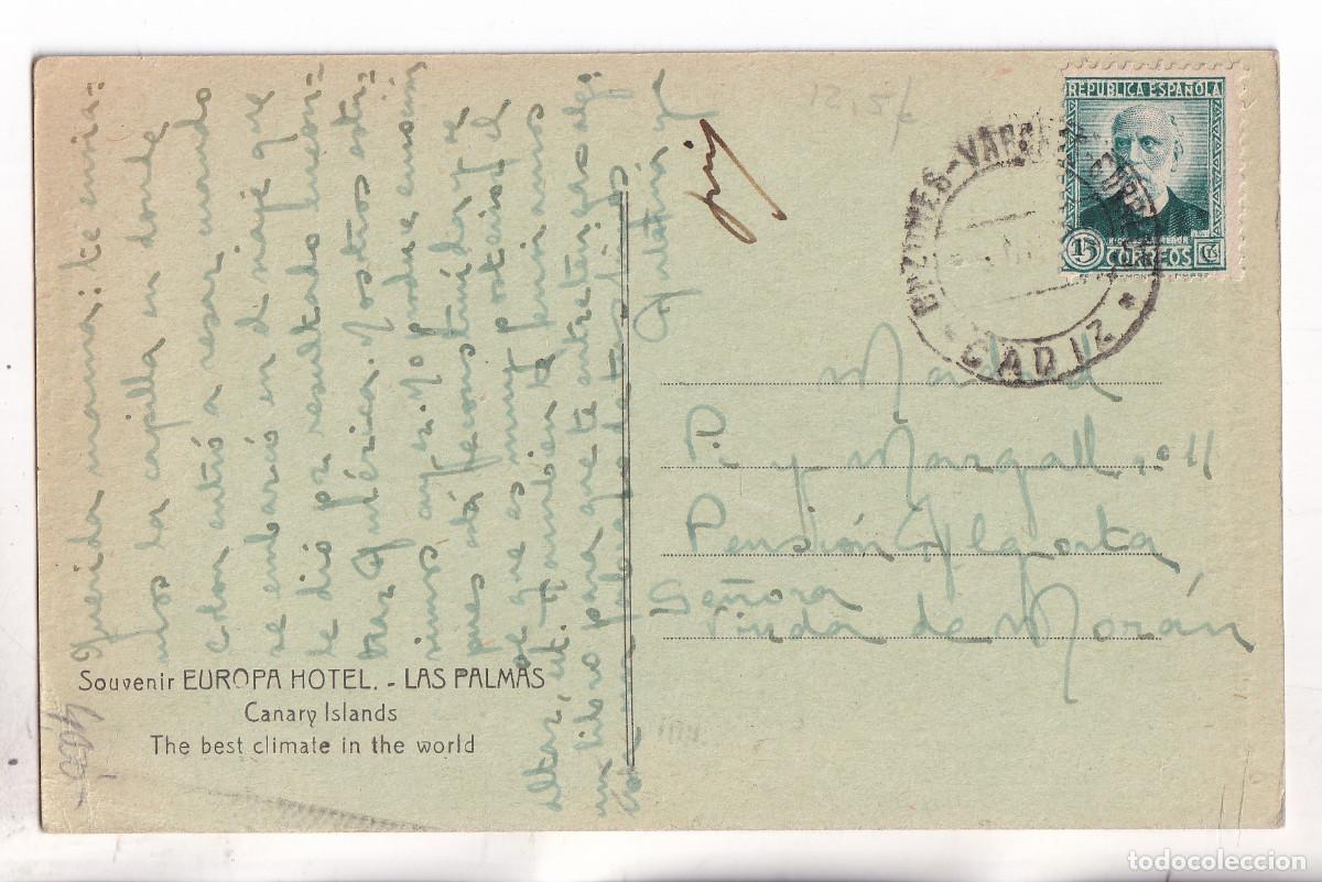 Sellos: POSTAL. BUZONES VAPOR CORREO C&Aacute;DIZ. DORSO RODILLO CARTER&Iacute;A MADRID
