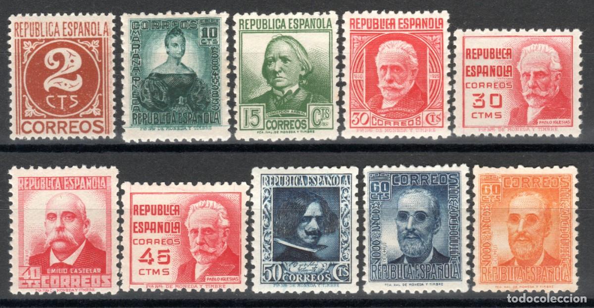 Sellos: EDIFIL 731-740 CIFRA Y PERSONAJES 1936-1938 (S.COMPLETA). CENTRADO DE LUJO. V.CAT&Aacute;LOGO: 63 &euro;. MNH **