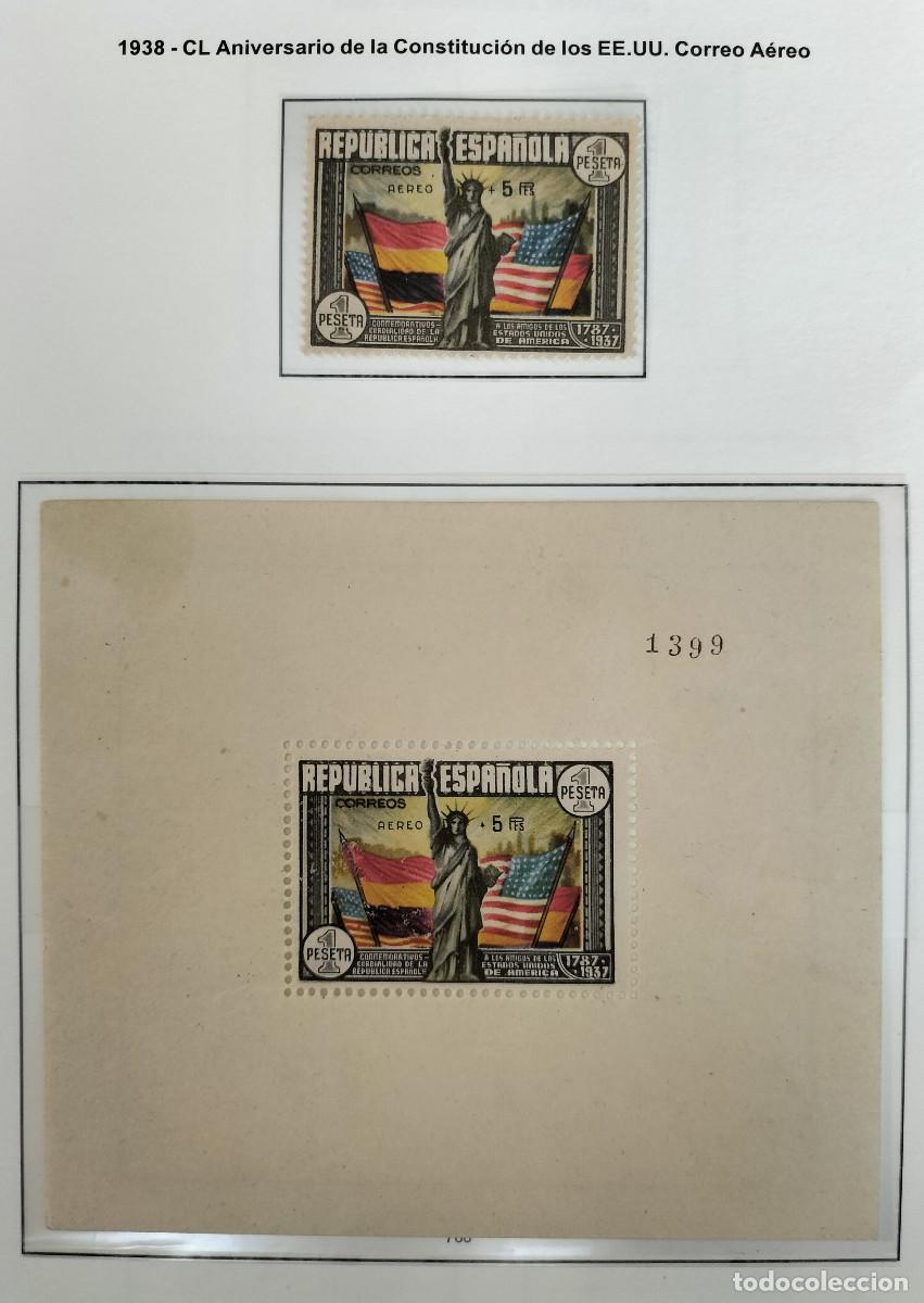 Sellos: Edifil 765-766 AUTENTICOS Marquillados MNH CL Aniversarios Constitucion EE.UU Espa&ntilde;a 1938 (RefQK)