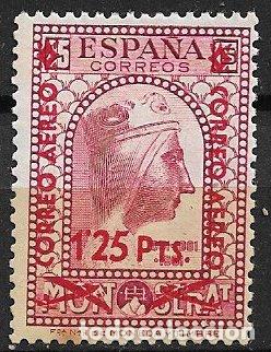 Sellos: Rep&uacute;blica Espa&ntilde;ola 1938 Montserrat, habilitado correo a&eacute;reo, EDIFIL n&ordm; 784 * *