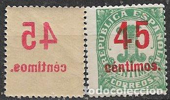 Sellos: Rep&uacute;blica Espa&ntilde;ola 1938 Cifras, EDIFIL n&ordm; 742 hc * *