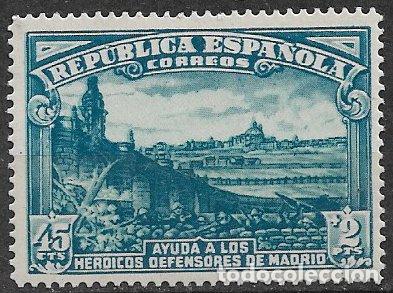 Sellos: Rep&uacute;blica Espa&ntilde;ola 1938 Defensa de Madrid, EDIFIL n&ordm; 757 *