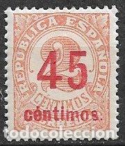 Sellos: Rep&uacute;blica Espa&ntilde;ola 1938 Cifras habilitados, EDIFIL n&ordm; 744hcca * *