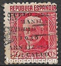 Sellos: Rep&uacute;blica Espa&ntilde;ola 1936 Vuelo Manila - Madrid, EDIFIL n&ordm; 741 (o)