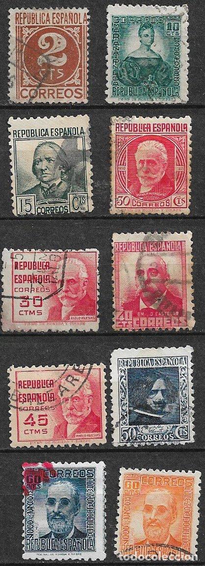 Sellos: Rep&uacute;blica Espa&ntilde;ola 1936 Vuelo Manila - Madrid, EDIFIL n&ordm; 731 a 740 (o)