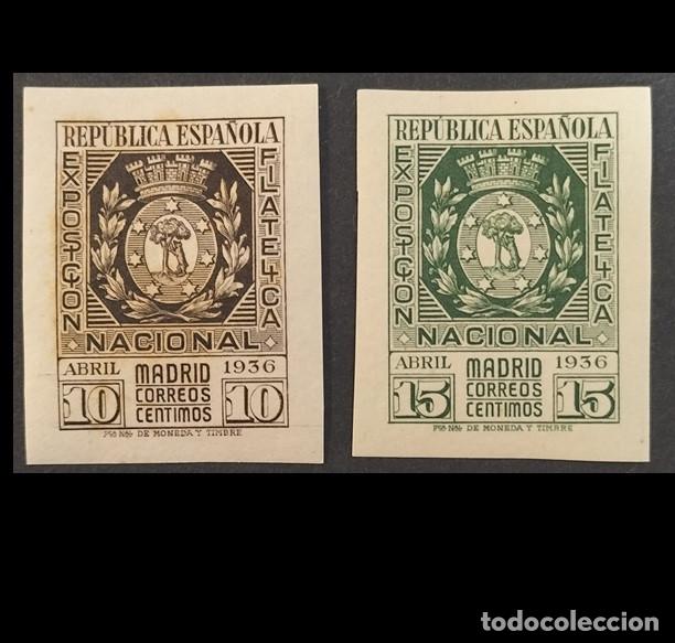 Sellos: Edifil 727/28 728 MNH AUTENTICOS SIN FIJASELLOS Exposicion Filatelica Espa&ntilde;a 1936 (REFQK)Leer