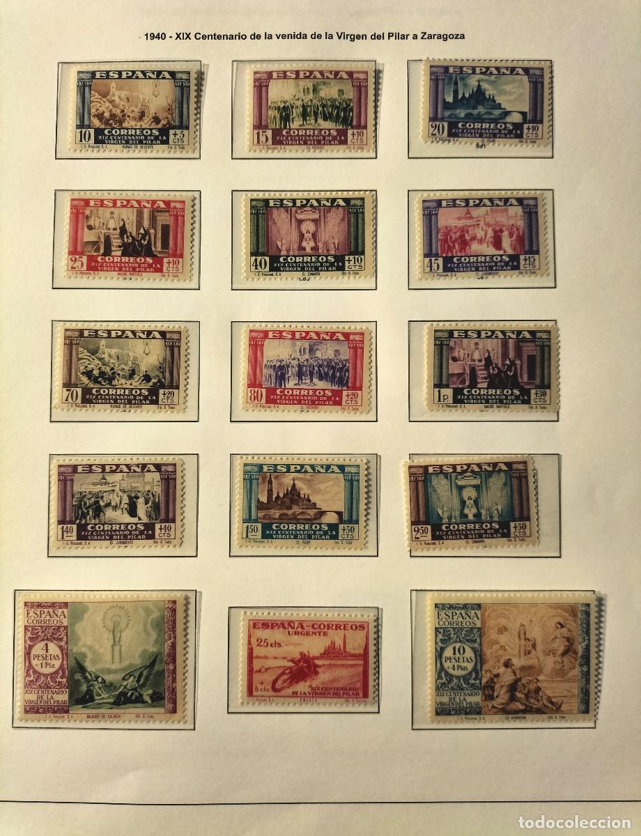Sellos: Edifil 889/903 MNH y MH AUTENTICOS Venida Virgen del Pilar a Zaragoza Espa&ntilde;a 1940 Leer (REFQK)