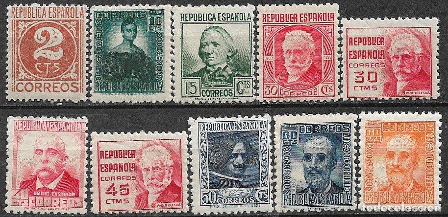 Sellos: Rep&uacute;blica Espa&ntilde;ola 1936 Personajes, EDIFIL n&ordm; 731 a 740 * *