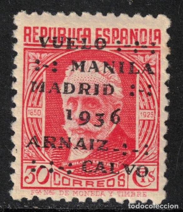 Sellos: ESPA&Ntilde;A VUELO MANILA MADRID ** 741 - A&Ntilde;O 1936 - LUJO - MNH