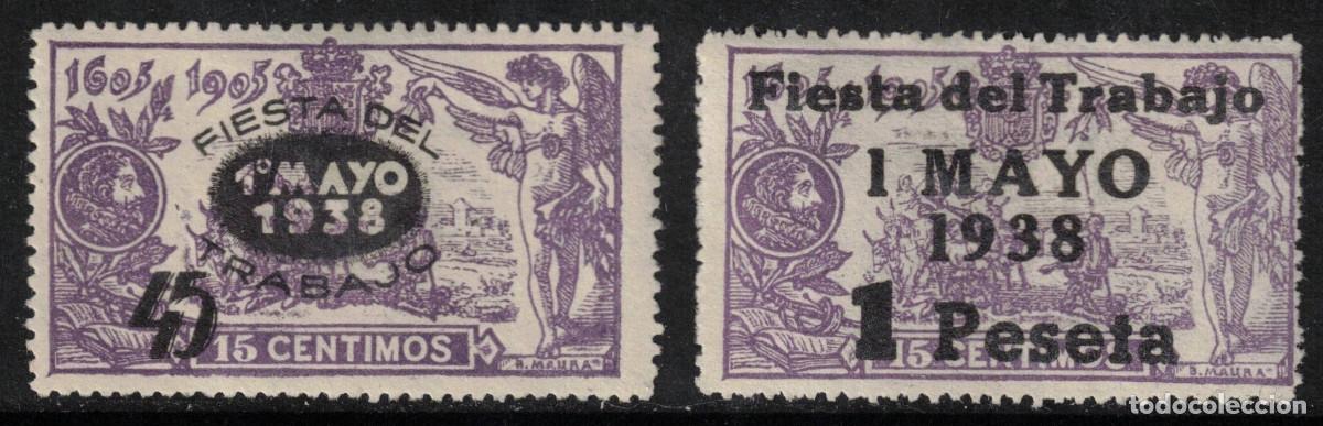 Sellos: ESPA&Ntilde;A - FIESTA DEL TRABAJO * 761/762 - A&Ntilde;O 1938 - MH