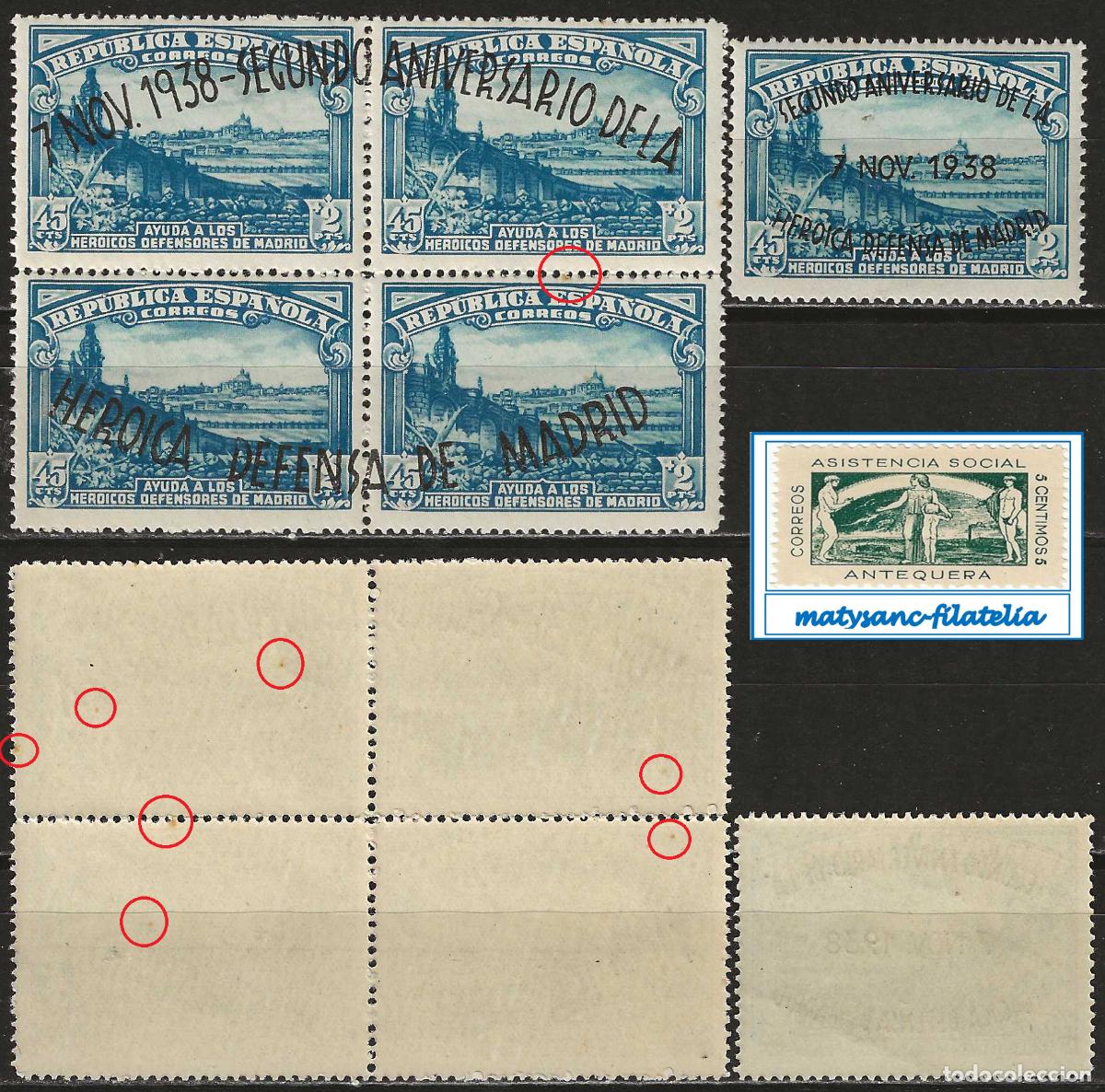Selos: ESPA&Ntilde;A 1938. EDIFIL 789/790. SERIE COMPLETA &rdquo;II ANIVERSARIO DE LA DEFENSA DE MADRID&rdquo;. VER CARACTER.