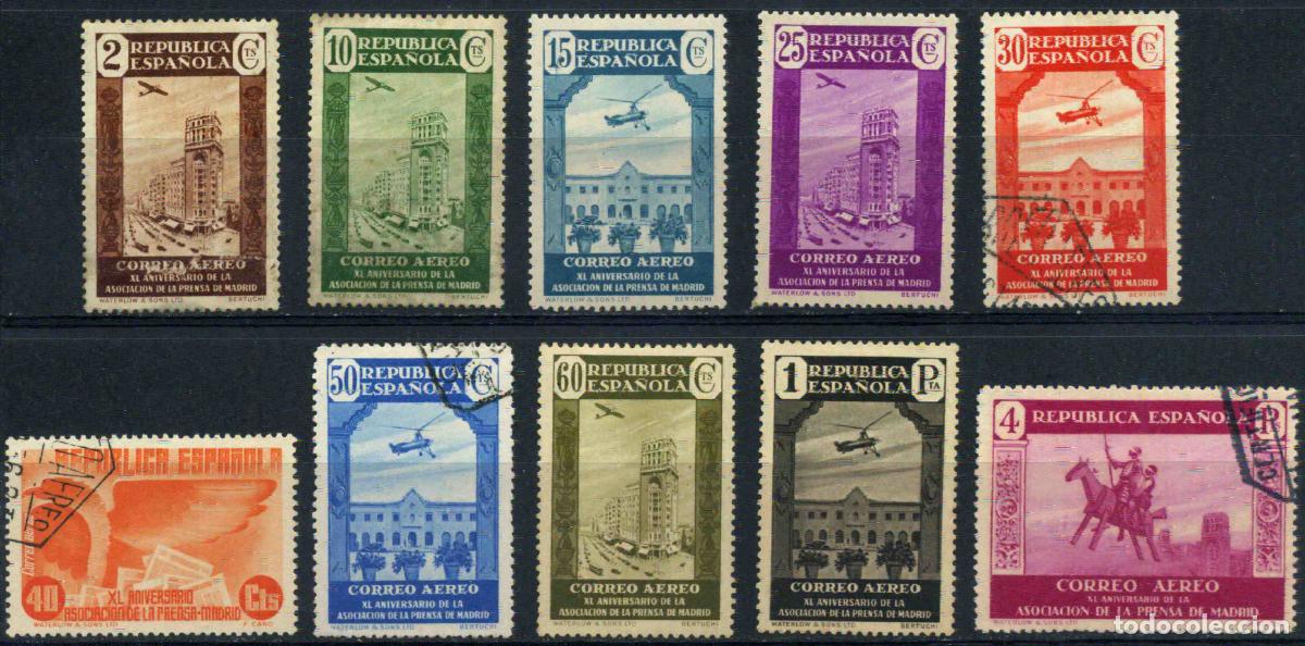 Sellos: Espa&ntilde;a - 1936 - XL Aniversario de la Asociaci&oacute;n de la Prensa (correo a&eacute;reo)