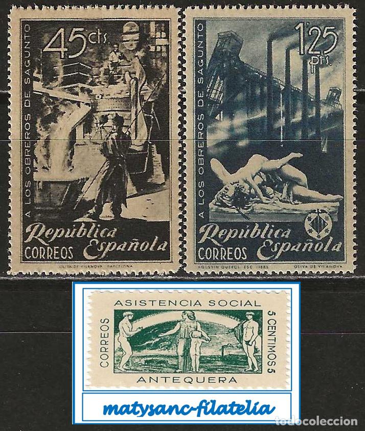 Sellos: ESPA&Ntilde;A 1938. EDIFIL 773/774. SERIE COMPLETA &rdquo;HOMENAJE OBREROS DE SAGUNTO&rdquo;. MNH**