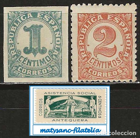 Sellos: ESPA&Ntilde;A 1933. EDIFIL 677/678. SERIE COMPLETA &rdquo;CIFRAS&rdquo;. MNH***