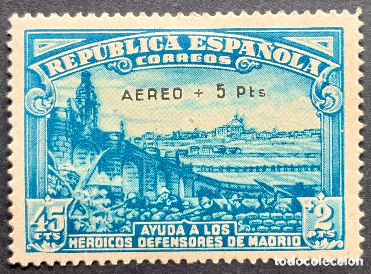 Sellos: Espa&ntilde;a 1938 Defensa De Madrid - Foto 1