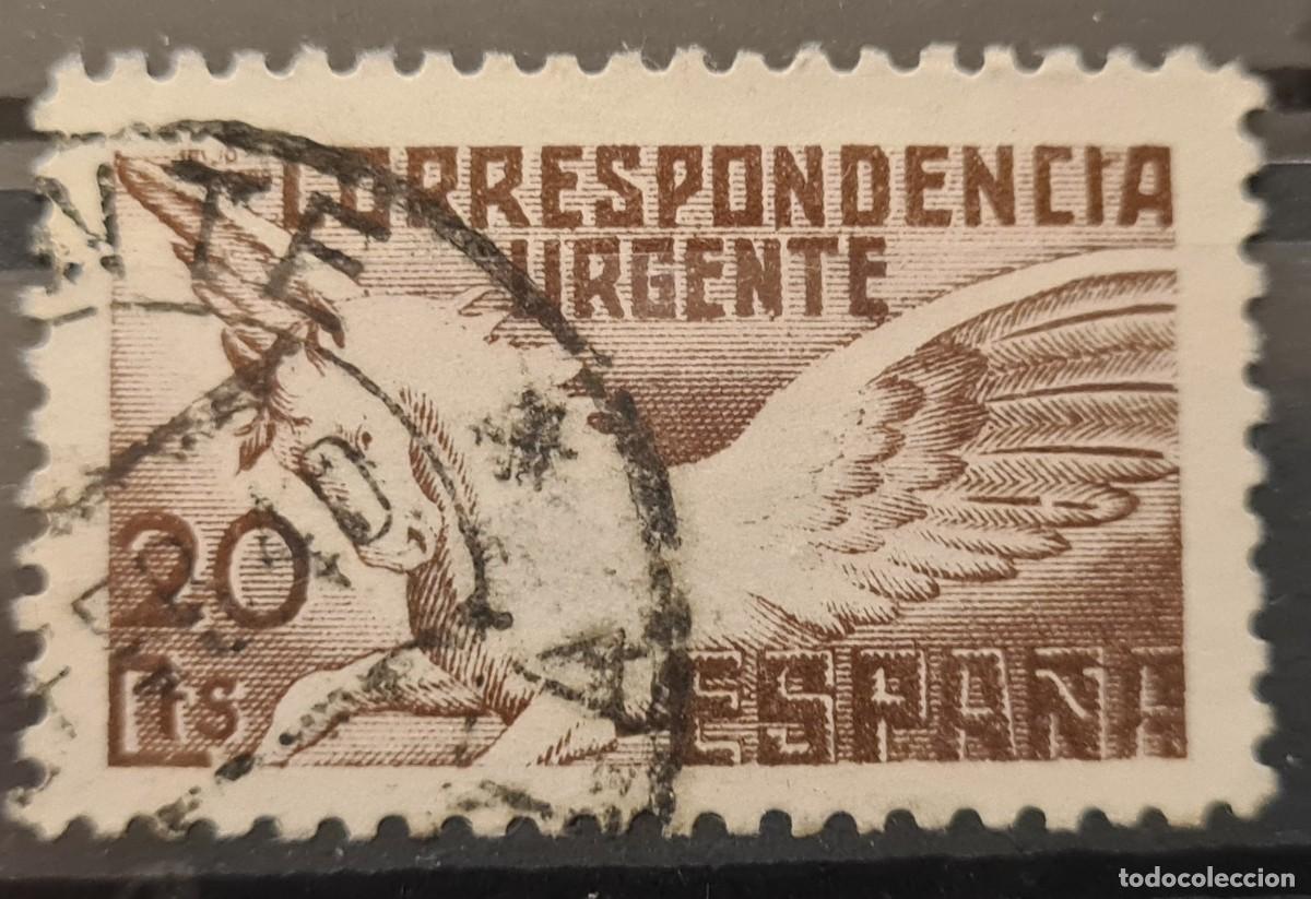 Sellos: Sello urgente usado de Espa&ntilde;a 1937-39: Pegaso
