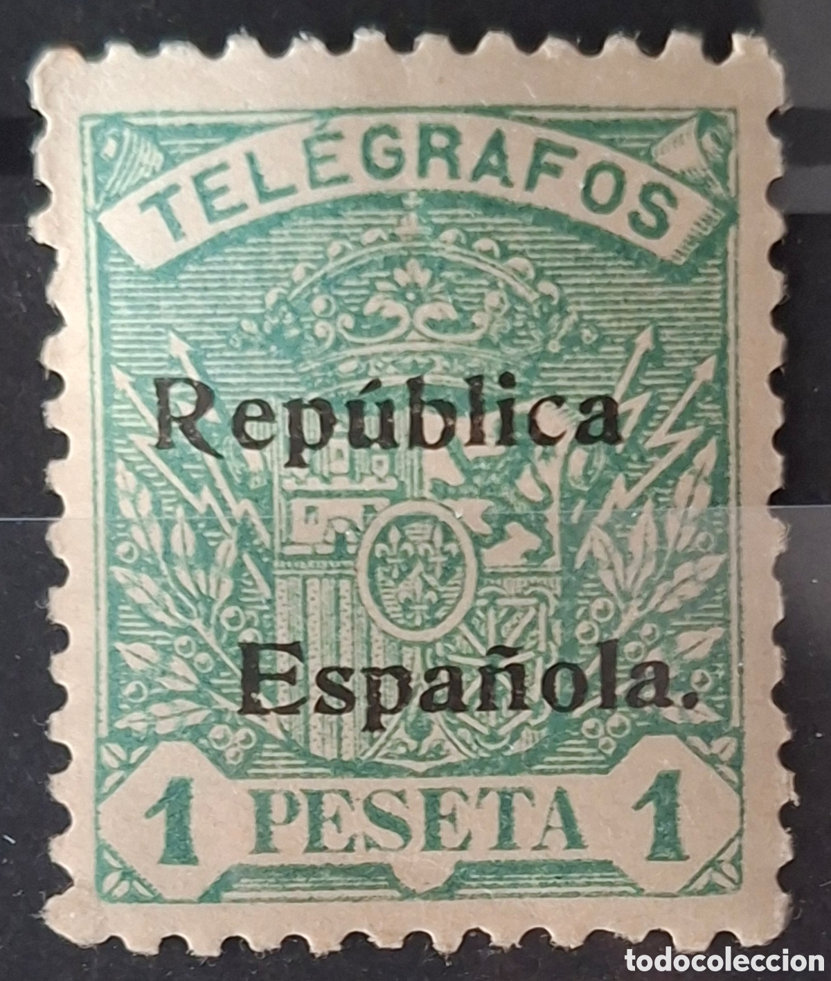 Sellos: Espa&ntilde;a Telegrafos 1 pta sobrecarga Rep&uacute;blica Espa&ntilde;ola 1931-33 nuevo**