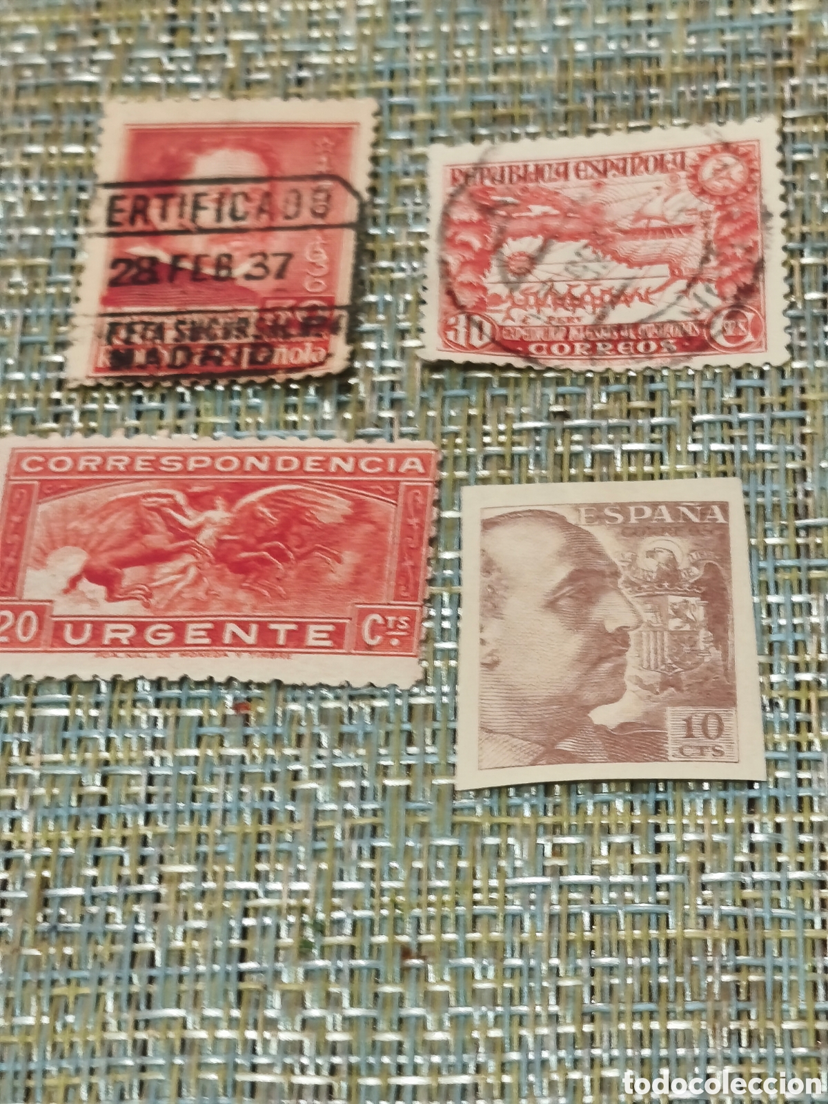 Sellos: 4 sellos del 1 centenario de Espa&ntilde;a republica usados ver imagenes