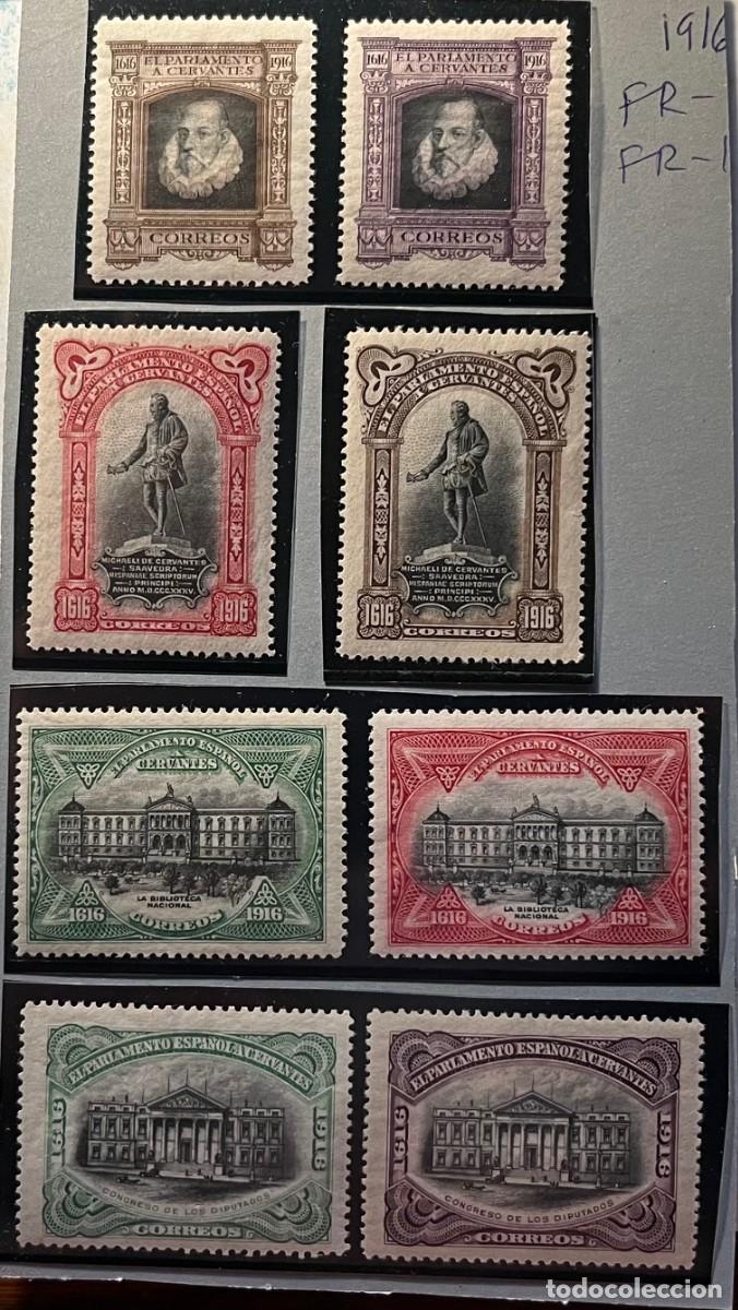 Sellos: 1916 An.muerte de cervantes,centrados,goma,color,MN*