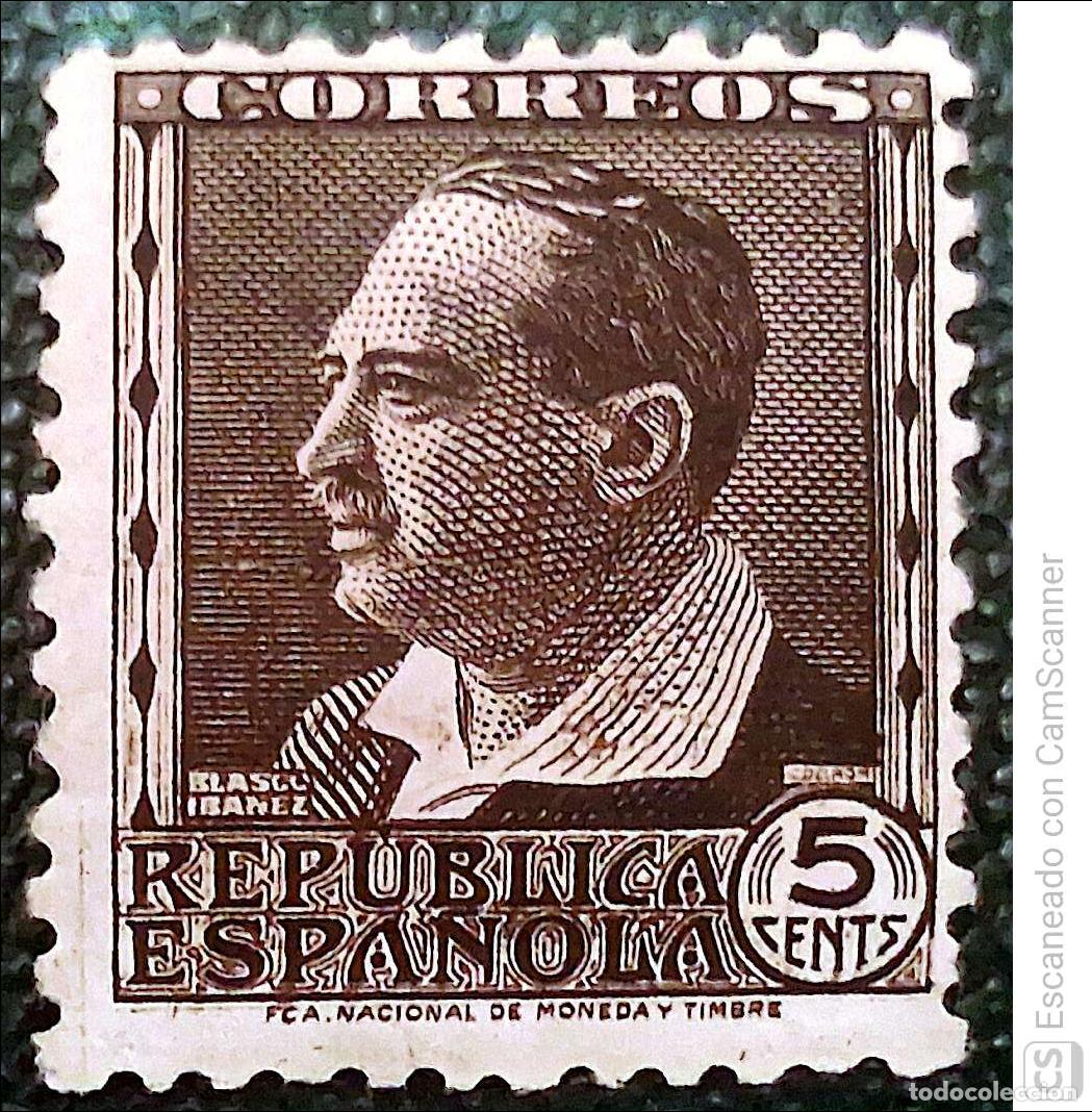 Sellos: Espa&ntilde;a. 681 Vicente Blasco Ib&aacute;&ntilde;ez. 1934. Sellos nuevos y numeraci&oacute;n Edifil.