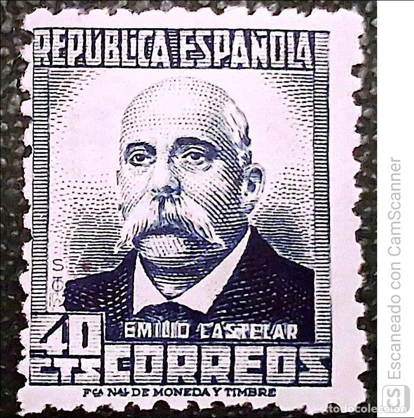 Sellos: Espa&ntilde;a. 660 Emilio Castelar. 1932. Sellos nuevos y numeraci&oacute;n Edifil.