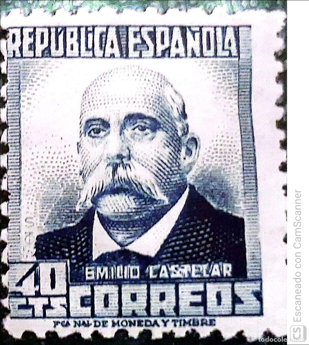 Sellos: Espa&ntilde;a. 660 Emilio Castelar. 1932. Sellos nuevos y numeraci&oacute;n Edifil.