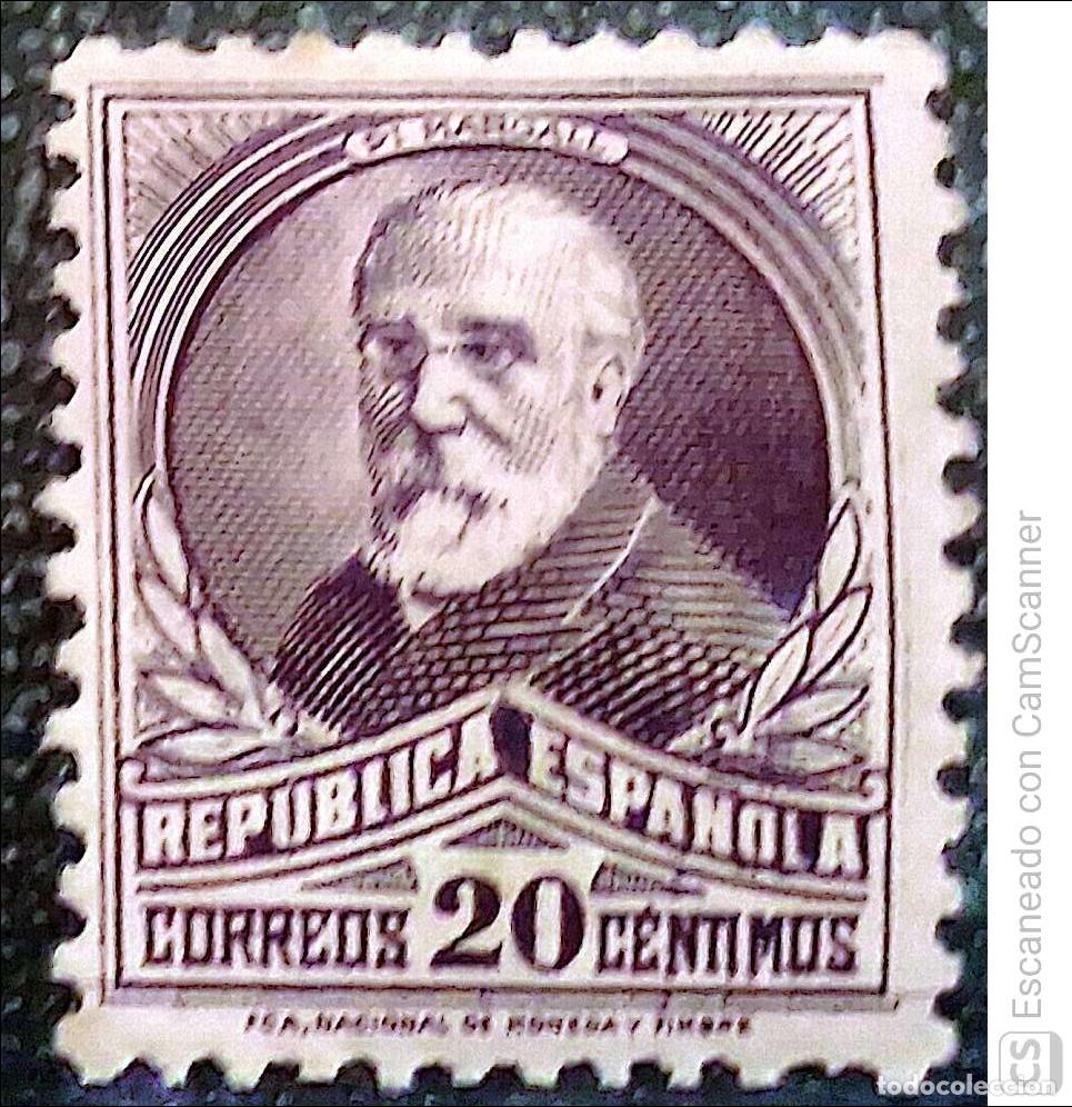 Sellos: Espa&ntilde;a. 666 Francisco Pi y Margall. 1932. Sellos nuevos y numeraci&oacute;n Edifil.