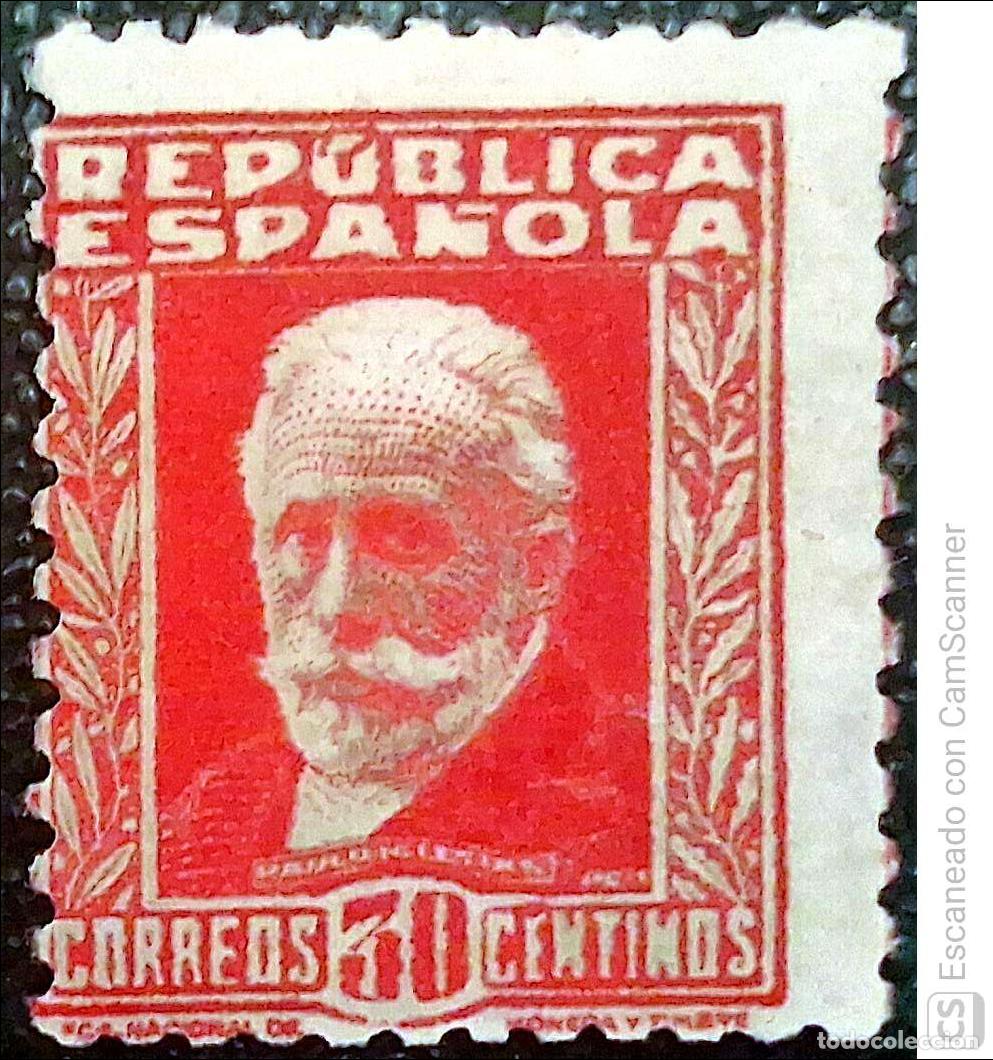 Sellos: Espa&ntilde;a. 659 Pablo Iglesias. 1931. Sellos nuevos y numeraci&oacute;n Edifil.