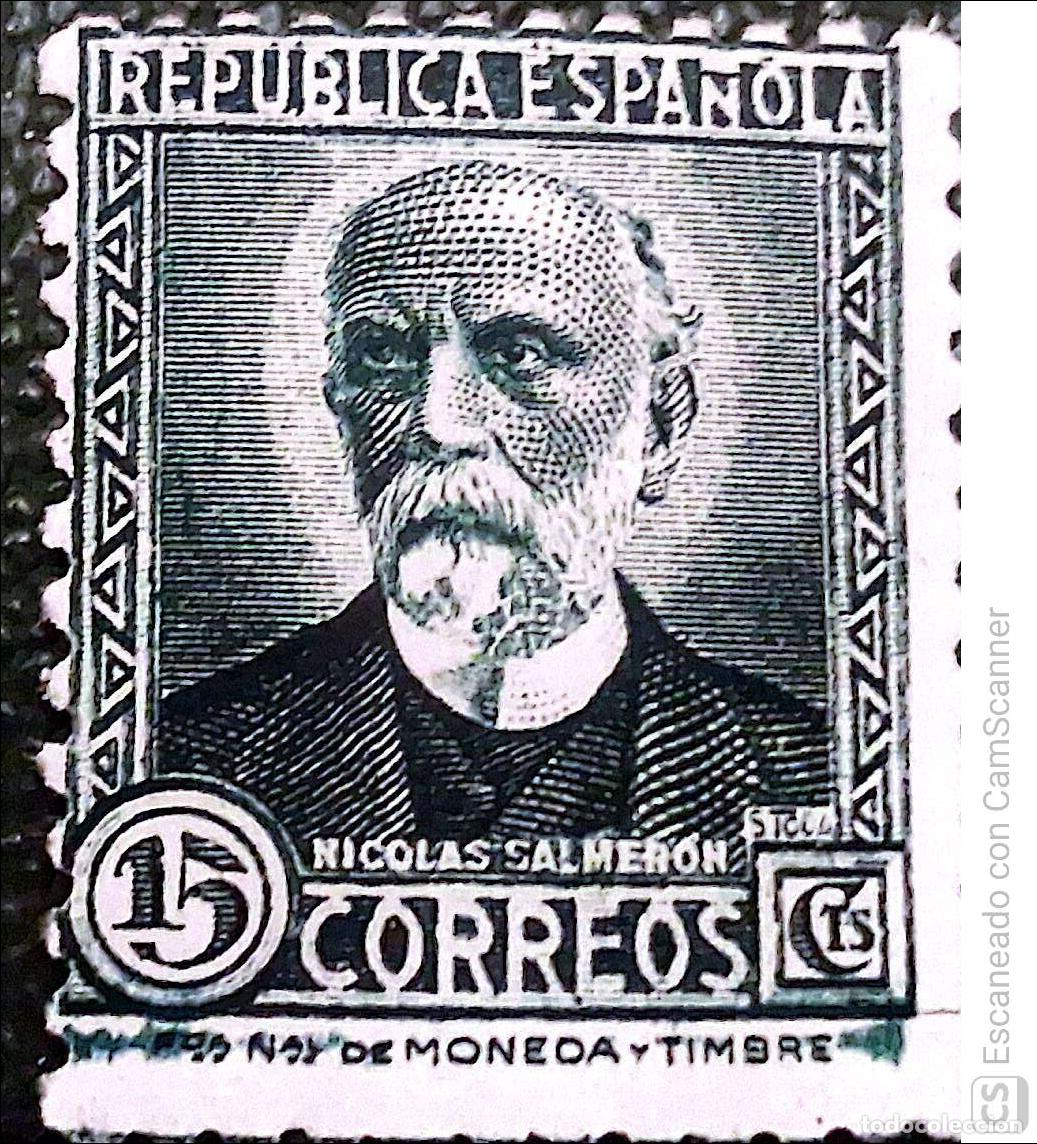 Sellos: Espa&ntilde;a. 665 Nicol&aacute;s Salmer&oacute;n. 1932. Sellos nuevos y numeraci&oacute;n Edifil.