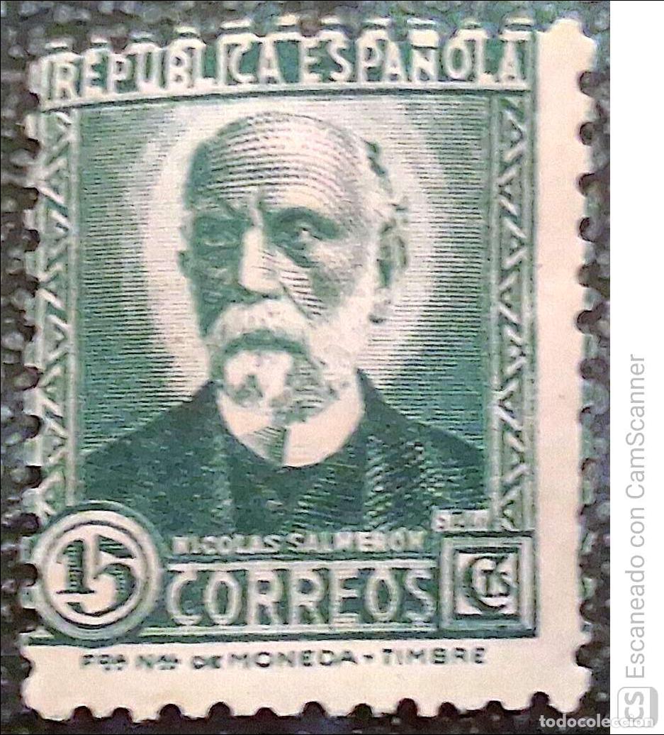 Sellos: Espa&ntilde;a. 665 Nicol&aacute;s Salmer&oacute;n. 1932. Sellos nuevos y numeraci&oacute;n Edifil.