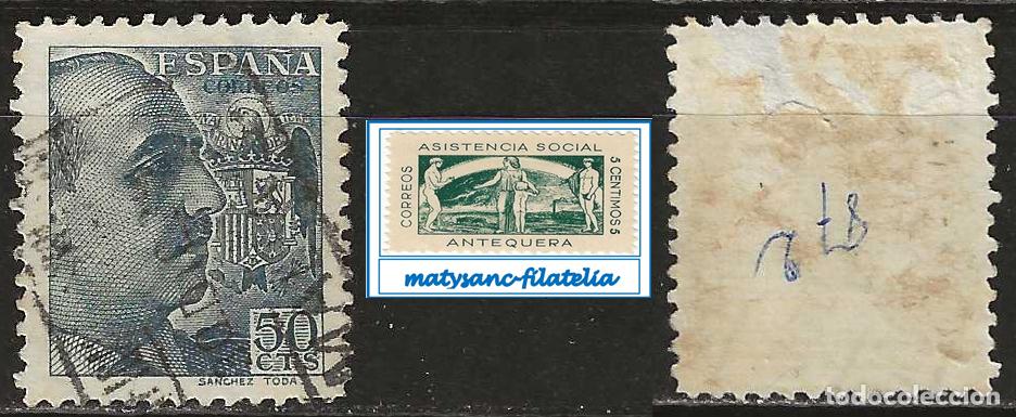 Sellos: ESPA&Ntilde;A 1939. EDIFIL 872. VALOR DE 50 C &rdquo;GENERAL FRANCO&rdquo;. USADO.