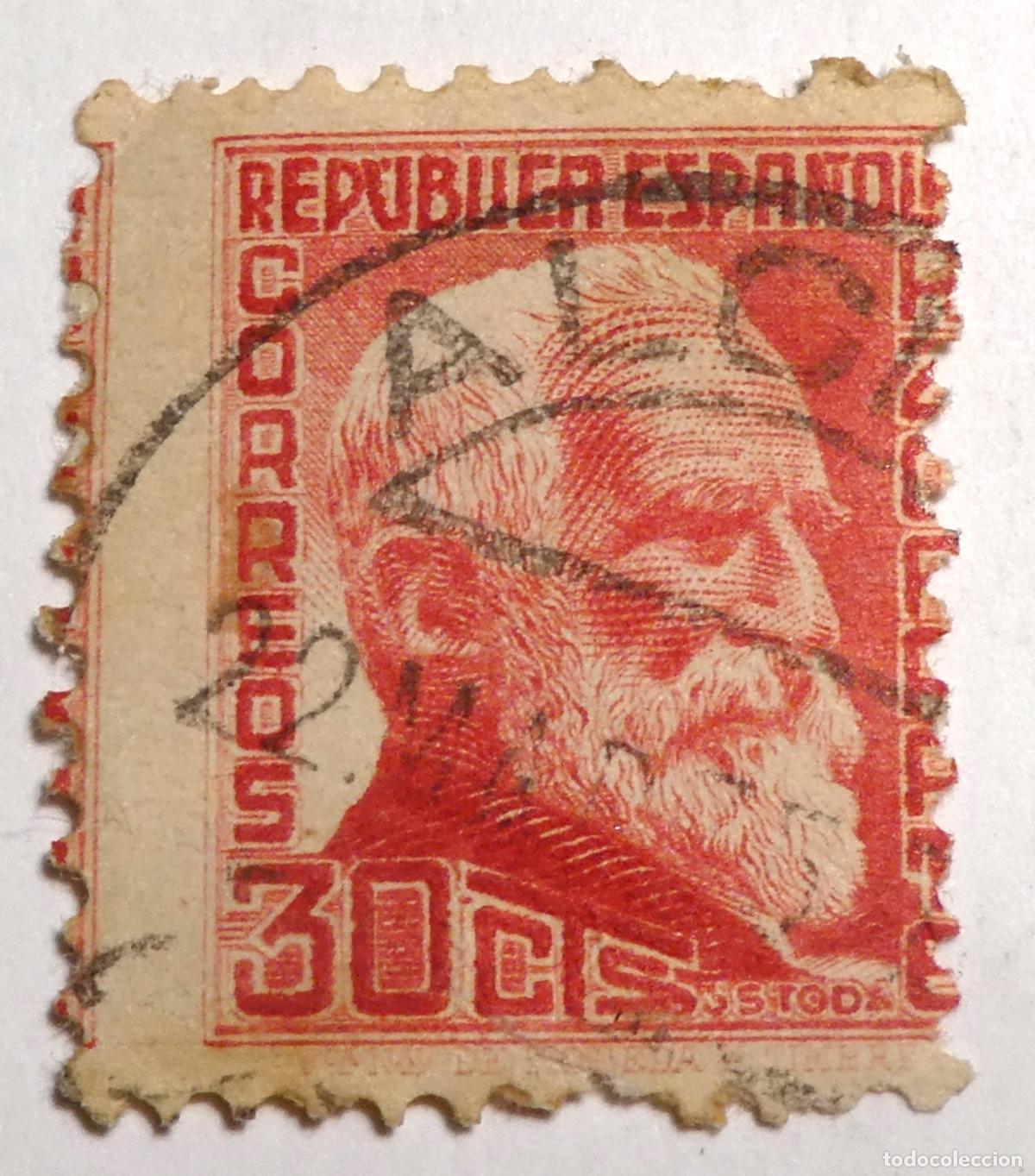 Sellos: Sello postal de Espa&ntilde;a 30 centimos (1933-1935), Gumersindo de Azc&aacute;rate