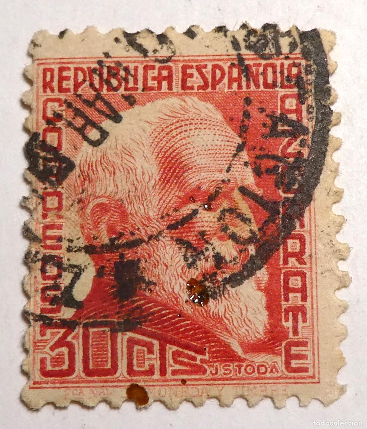 Sellos: Sello postal de Espa&ntilde;a 30 centimos (1933-1935), Gumersindo de Azc&aacute;rate